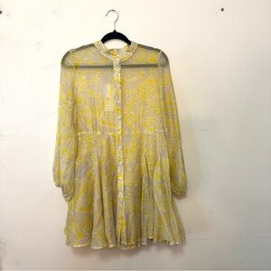 CHOKLATE Paris Yellow Patterned Women's Dress SZ M NWT